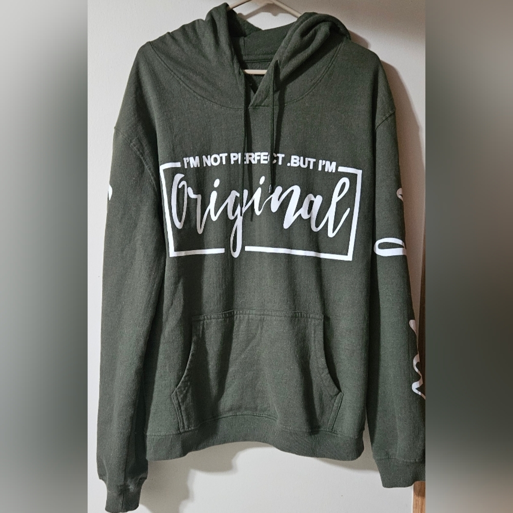 2X On Fire Green Hoodie "Not Perfect...Im Original"  ( See Description )